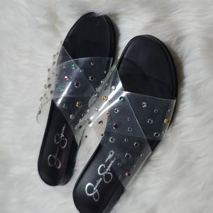 627) Jessica Simpson Jessica Simpson Womens Tislie Clear Rainbow 8.5M